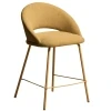 Hořčicově žlutá čalouněná barová židle Kave Home Bonali 65 cm