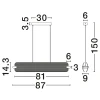 Skleněné závěsné LED světlo Nova Luce Emery 87 cm