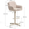 Béžová otočná barová židle Kave Home Lexa 65/85 cm