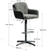 Tmavě zelená otočná barová židle Kave Home Lexa 65/85 cm