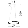 Černé kovové závěsné LED světlo Nova Luce Gleamy 46 cm