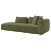 Zelená čalouněná trojmístná pohovka Leopold 261 cm, pravá