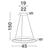Bílé kovové závěsné LED světlo Nova Luce Ovia 45 cm