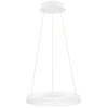Bílé kovové závěsné LED světlo Nova Luce Ovia 45 cm