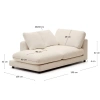 Béžová bouclé lenoška Kave Home Gala 193 cm, levá