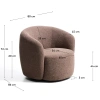 Hnědé otočné bouclé křeslo Kave Home Odenia