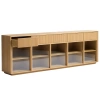 Dubová komoda Kave Home Helvine 243 x 40 cm