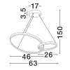 Černo-zlaté kovové závěsné LED světlo Nova Luce Imar 63 cmČerno-zlaté kovové závěsné LED světlo Nova Luce Imar 63 cm