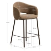 Hnědá čalouněná barová židle Kave Home Maina 65 cm