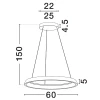 Bílé kovové závěsné LED světlo Nova Luce Ovia 60 cm
