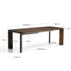 Hnědý rozkládací jídelní stůl Kave Home Jondal 200/280 x 100 cm