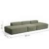 Zelená čtyřmístná pohovka Kave Home Blok 380 cm