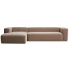 Hnědá rohová pohovka Kave Home Blok 330 cm, levá