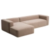 Hnědá rohová pohovka Kave Home Blok 330 cm, levá
