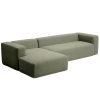 Zelená rohová pohovka Kave Home Blok 330 cm, levá