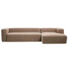 Hnědá rohová pohovka Kave Home Blok 330 cm, pravá