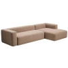 Hnědá rohová pohovka Kave Home Blok 330 cm, pravá