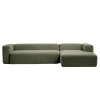 Zelená rohová pohovka Kave Home Blok 330 cm, pravá