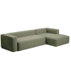 Zelená rohová pohovka Kave Home Blok 330 cm, pravá