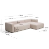 Zelená rohová pohovka Kave Home Blok 330 cm, pravá