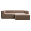 Hnědá rohová pohovka Kave Home Blok 240 cm, pravá