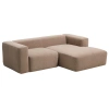 Hnědá rohová pohovka Kave Home Blok 240 cm, pravá