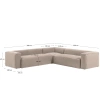 Hnědá rohová pohovka Kave Home Blok 320 x 320 cm, levá/pravá
