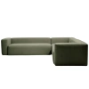 Zelená rohová pohovka Kave Home Blok 320 x 320 cm, levá/pravá