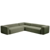 Zelená rohová pohovka Kave Home Blok 320 x 320 cm, levá/pravá