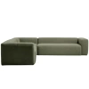 Zelená rohová pohovka Kave Home Blok 320 x 320 cm, levá/pravá