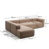Hnědá rohová pohovka Kave Home Blok 320 cm, levá