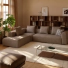 Hnědá rohová pohovka Kave Home Blok 320 cm, levá -fv-interier-25