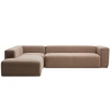 Hnědá rohová pohovka Kave Home Blok 320 cm, levá