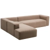 Hnědá rohová pohovka Kave Home Blok 320 cm, levá