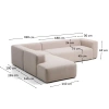 Zelená rohová pohovka Kave Home Blok 320 cm, levá
