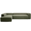 Zelená rohová pohovka Kave Home Blok 320 cm, levá
