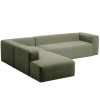 Zelená rohová pohovka Kave Home Blok 320 cm, levá