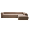 Hnědá rohová pohovka Kave Home Blok 320 cm, pravá