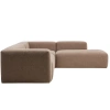 Hnědá rohová pohovka Kave Home Blok 320 cm, pravá
