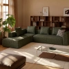 Zelená rohová pohovka Kave Home Blok 320 cm, pravá -fv-interier-25