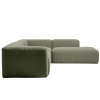 Zelená rohová pohovka Kave Home Blok 320 cm, pravá