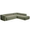 Zelená rohová pohovka Kave Home Blok 320 cm, pravá