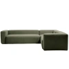 Zelená rohová pohovka Kave Home Blok 320 x 290 cm, levá/pravá