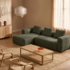 Zelená rohová pohovka Kave Home Blok 300 cm, pravá -fv-interier-25