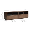 Hnědá komoda Kave Home Helvine 200 x 40 cm