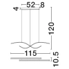 Černé kovové závěsné LED světlo Nova Luce Brio 115 cm