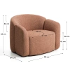 Terakotové čalouněné křeslo Kave Home Corvena 98 cm