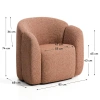 Terakotové čalouněné křeslo Kave Home Corvena 85 cm