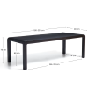Černý dřevěný rozkládací jídelní stůl Kave Home Erisia 180/230 x 100 cm