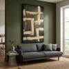 Béžovo-zelený abstraktní obraz Kave Home Emeri 200 x 120 cm -fv-interier-25